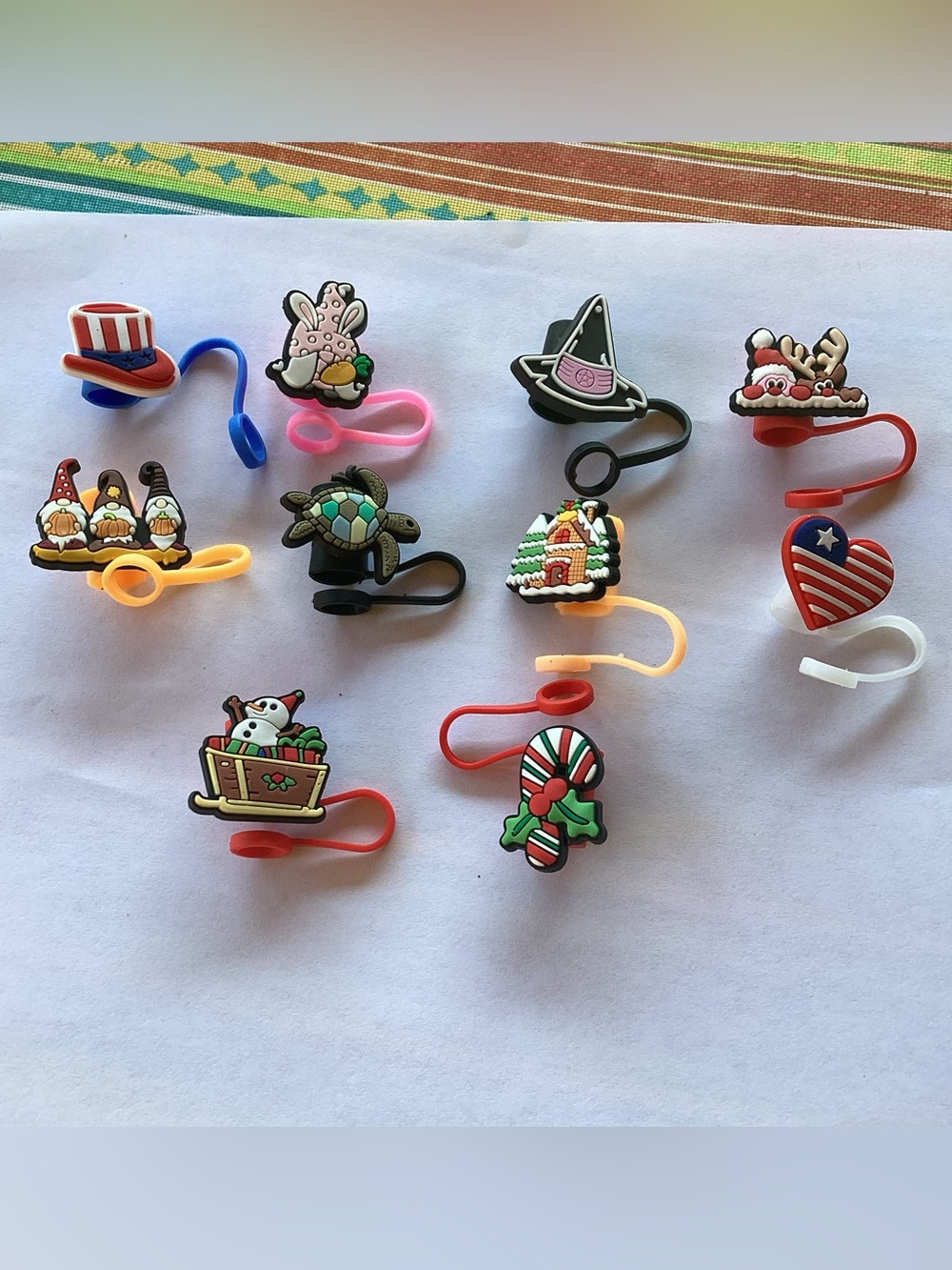 Assorted Straw Toppers - set of 10 variety package